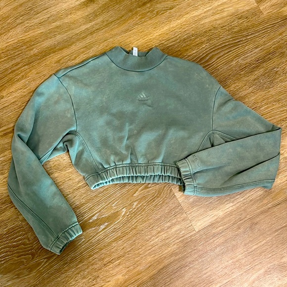 Adidas Cropped Fleece Sweatshirt - Picture 1 of 4